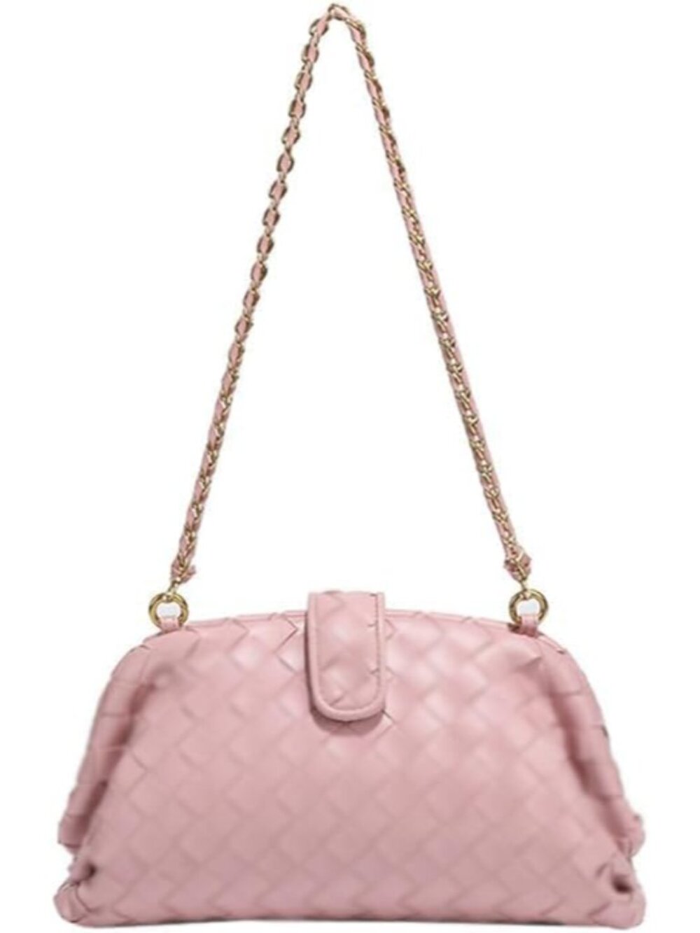 Woven Clutch Purse Shoulder Bag for Women Soft Tote Bag Shell Handbag Crossbody